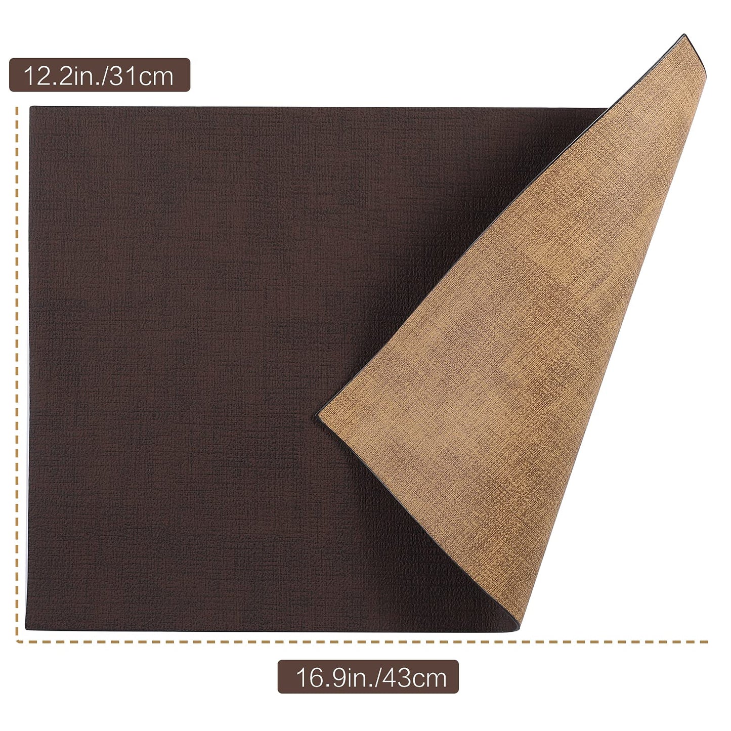 SUEH DESIGN Leather Placemats Set of 6 Reversible Table Mats Heat Resistant Waterproof No-Slip Place Mats for Dining Table Kitchen Parties