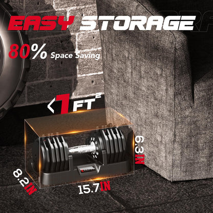 Keppi Adjustable Dumbbells Set-25lb/40lb/55lb/60lb, Anti-Slip Metal Fast Adjust Weight Handle, Exercise & Fitness for Full Body Workout - Adjustable Dumbbell Series