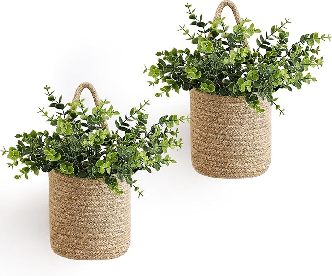 Dahey 2 Pack Wall Hanging Rope Basket