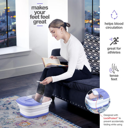 Medical king Foot Spa with Heat and Massage and Jets Includes A Remote Control A Pumice Stone Collapsible Massager with Bubbles and Vibration