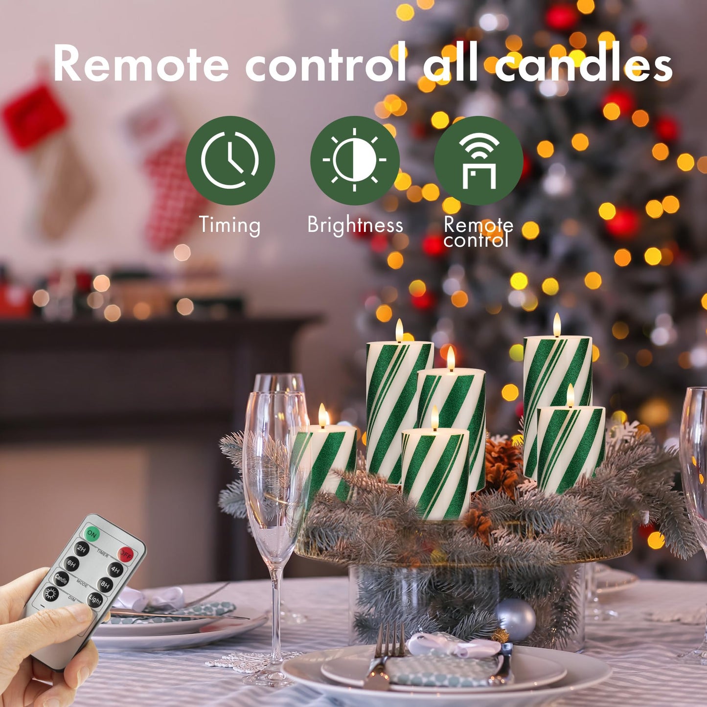 AFINETH Fall Flameless Candles, Maple Leaf Battery Operated with Remote, Glass Autumn LED Flickering Pillar Candles for Fall, Thanksgiving, Harvest, Halloween Decor, 3 Pack
