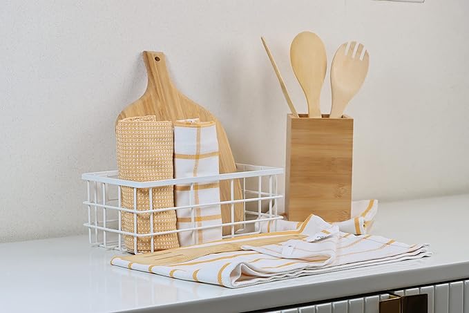 LANE LINEN Kitchen Towels Set of 6-100% Cotton, Quick-Drying 18” x 28” Dish &