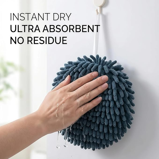 Soft Absorbent Chenille Ball Towel Sets, Quick Dry Hand, Towels