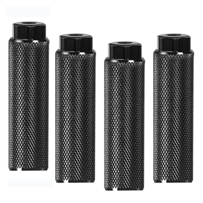 KINSPORY 4PC Bike Pegs for 3/8 inch Axles, Aluminum Alloy Anti-Skid BMX Bicycle Pegs for Mountain Bike Backseats Stands Cycling Rear Stunt Pegs - Black