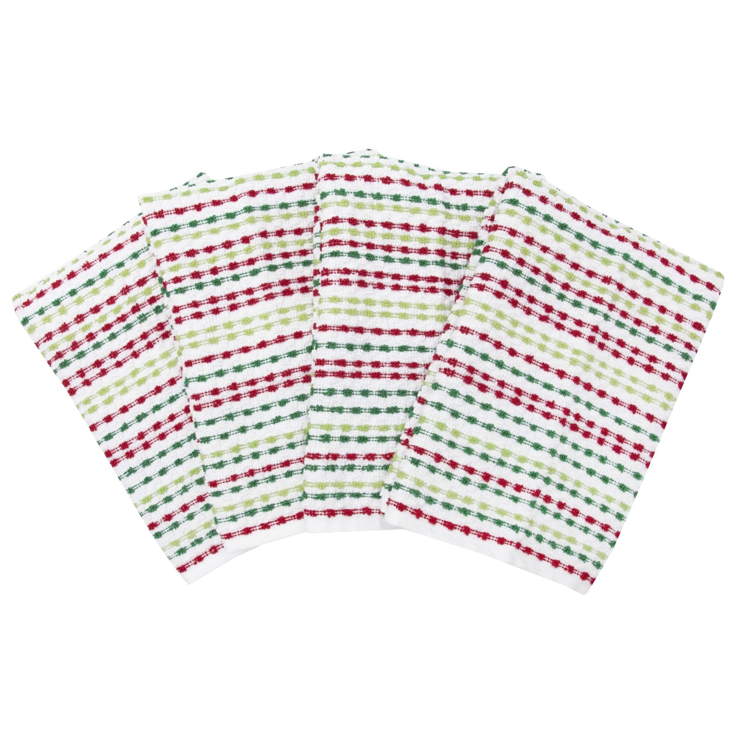 Ritz Pebble Bar Mop, Holiday Red-Green, 4 Towel Set