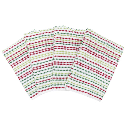 Ritz Pebble Bar Mop, Holiday Red-Green, 4 Towel Set