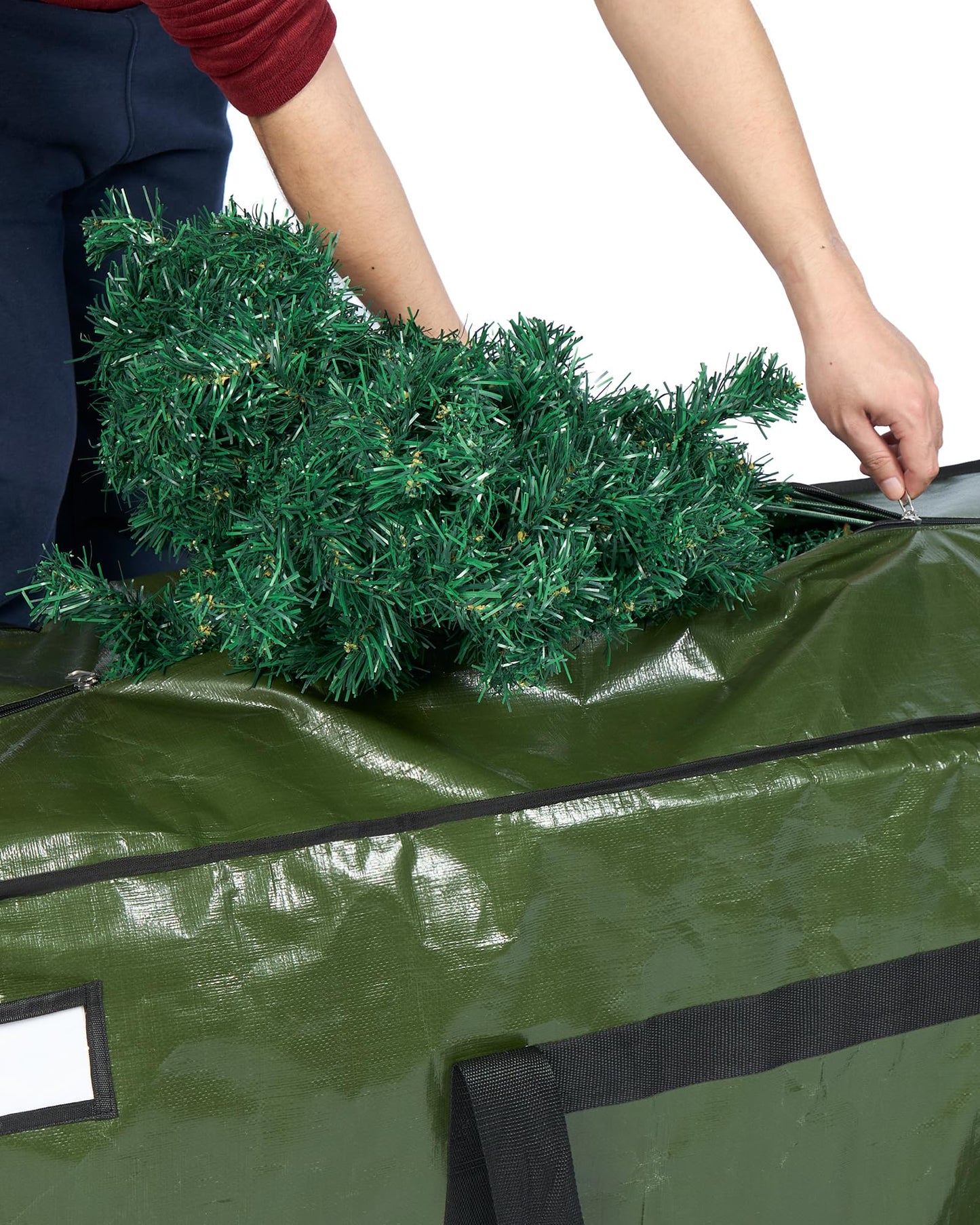 HOMEST Christmas Tree Storage Bag, Fits for 4.5-7ft Xmas Artificials, Zippered Bag with Reinforced Carrying Handles, Green (Bag Only）