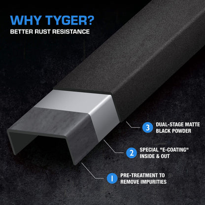 Tyger Auto TG-TR8J88818 Tire Carrier Kit Compatible with 2018-2026 Jeep Wrangler JL (Not for JK) Textured Black for up to 37inch Spare Tire
