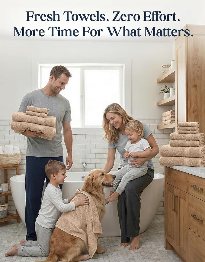 Lane Linen 100% Cotton Towel Set
