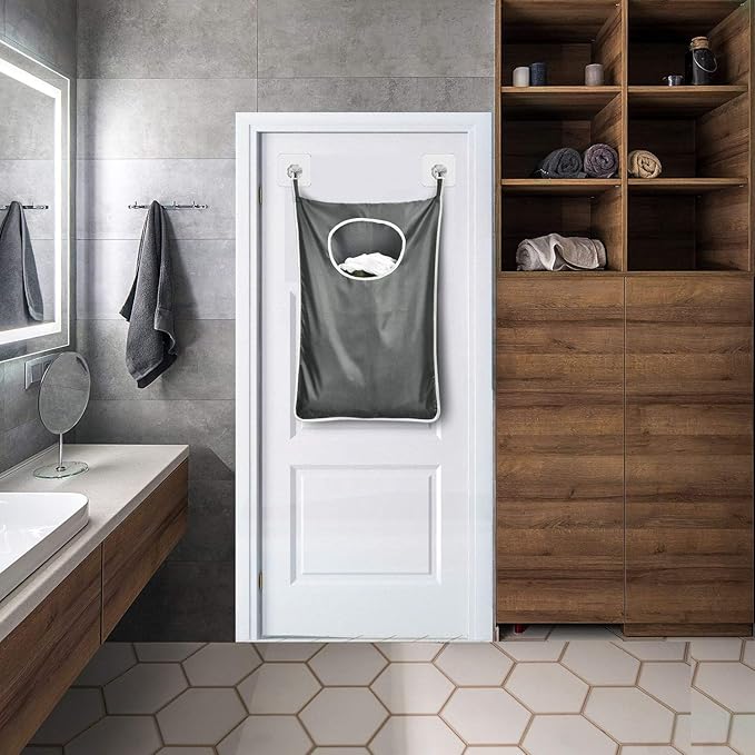 Durable hanging laundry hamper bag Behind door Space Saving