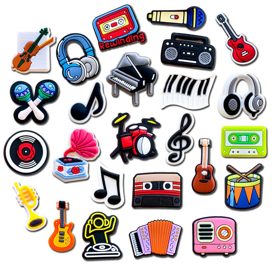 25, 40Pcs Music Shoe Decoration Charms for Clog Decoration, Musical Notation Instruments Charms Accessories for Adult Men Wome(25)