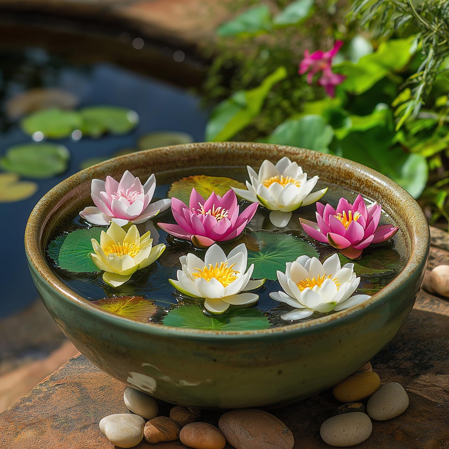 50 Mixed Bowl Lotus Seeds, Bonsai Lotus Seeds for Planting (Nelumbo), Aquatic Flowering Plant for Ponds, Water Gardens & Indoor Containers