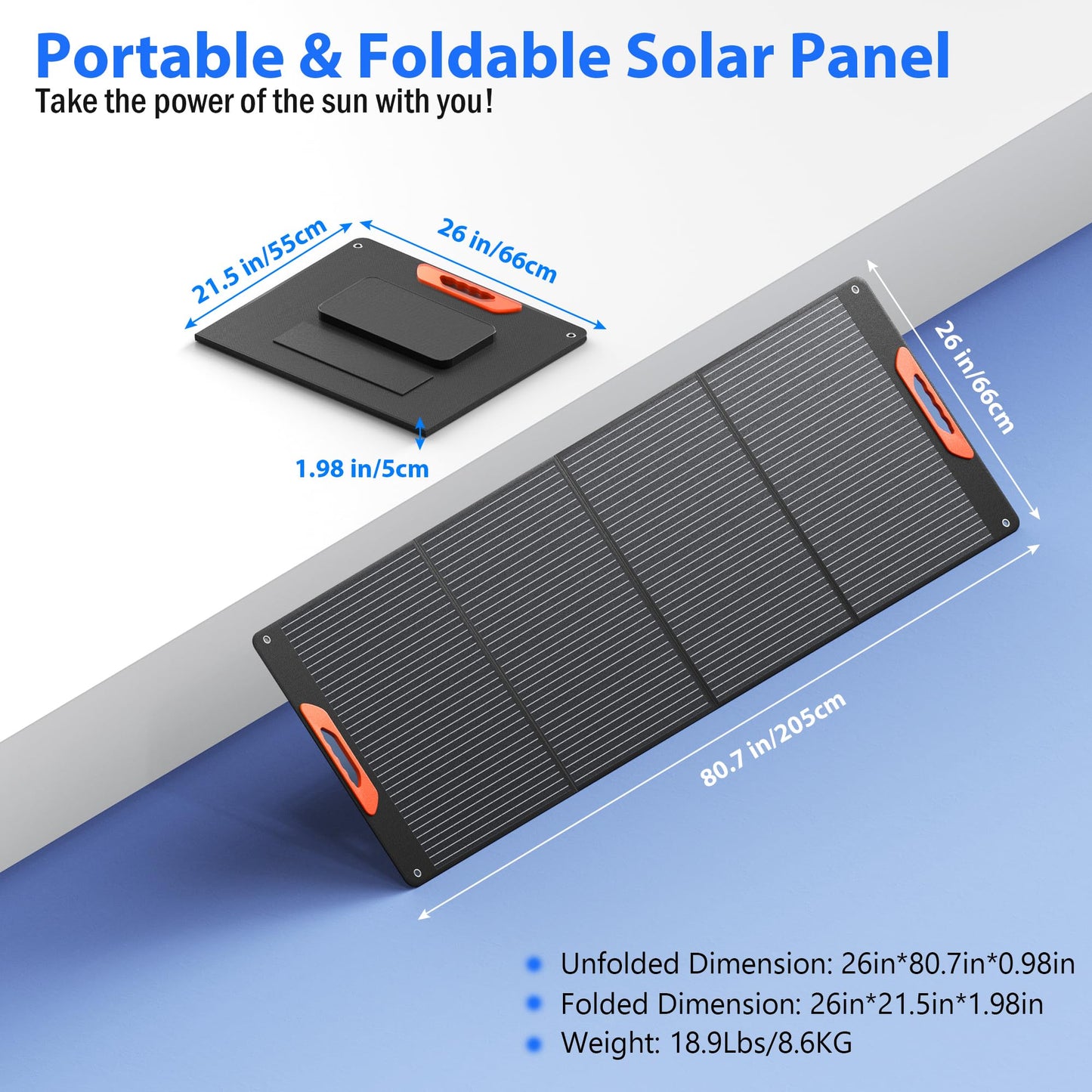 240W Portable Solar Panels for Power Station, 23.5% High Efficiency, 240 Watt Monocrystalline Foldable Solar Panel Charger with USB/20V DC Output Adjustable Kickstand for Camping, Off-Grid Living