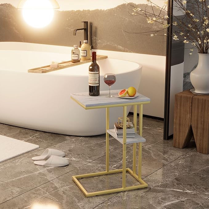 Easy Paws C Shaped End Table, Small Side Table