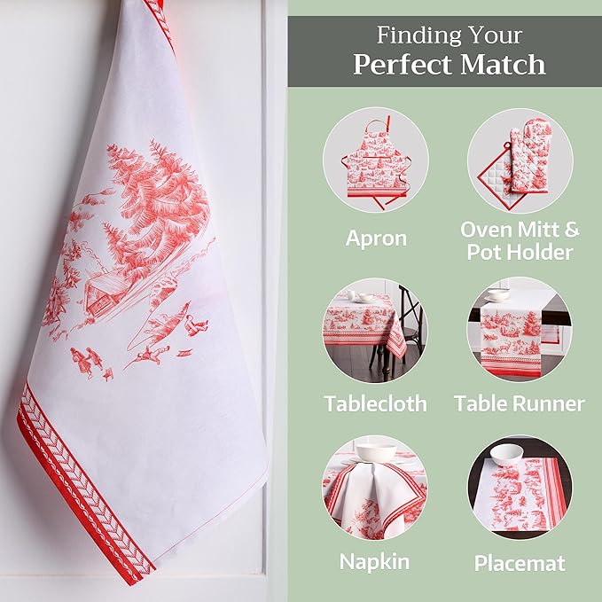 Maison d' Hermine Kitchen Towels Set of 3 100% Cotton 20" x 27.5" Reusable