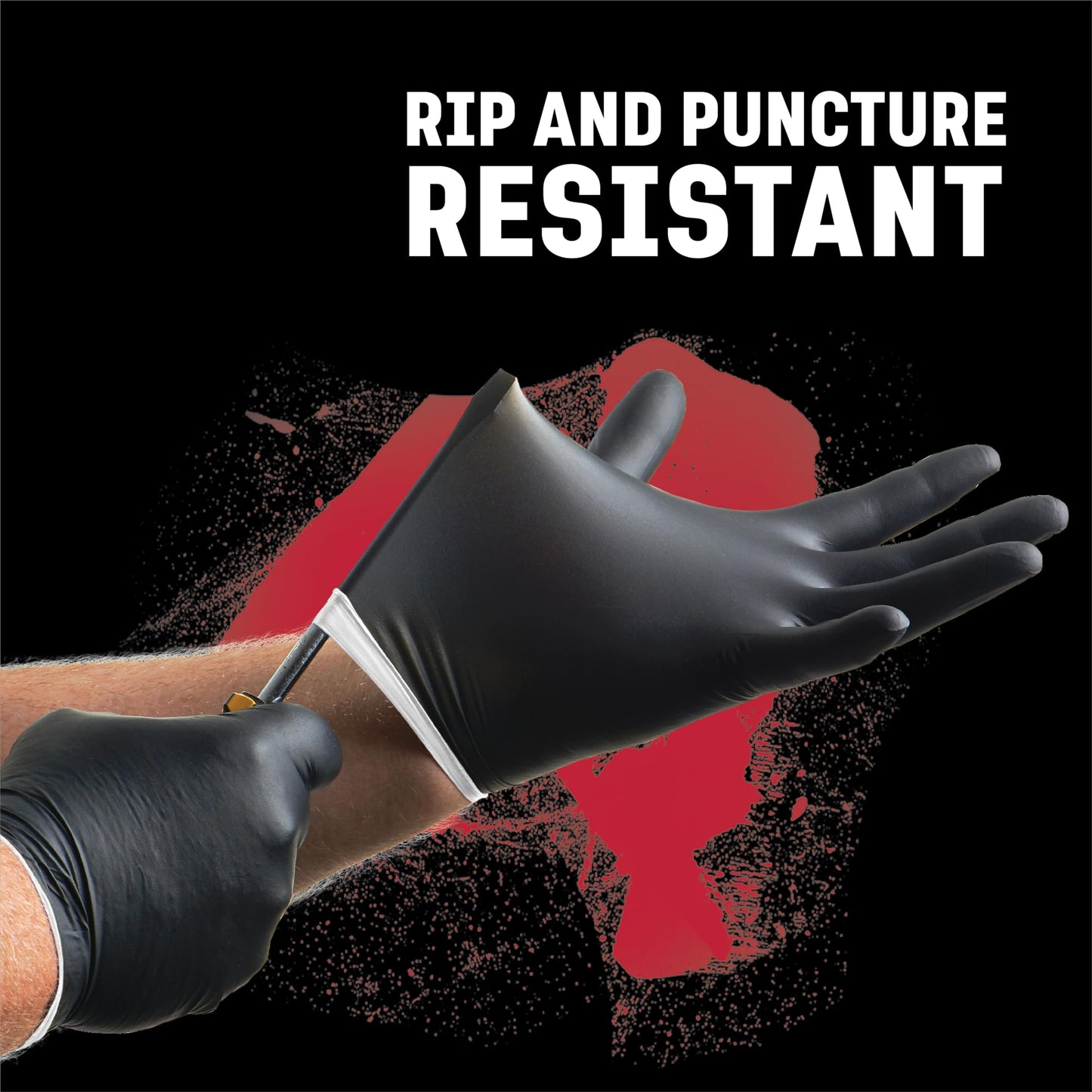 Venom Steel Premium Industrial Black Nitrile Gloves, One Size Fits Most, (Pack of 50)