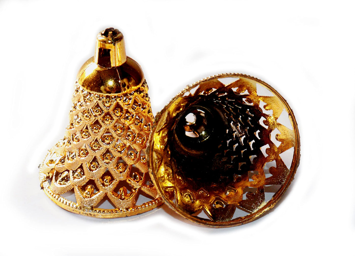 NANNUDECO Garland Decorative Plastic Bells for Home Decor Kids Craft Ornaments 2.5 inch Size (20, Jaali Bells)