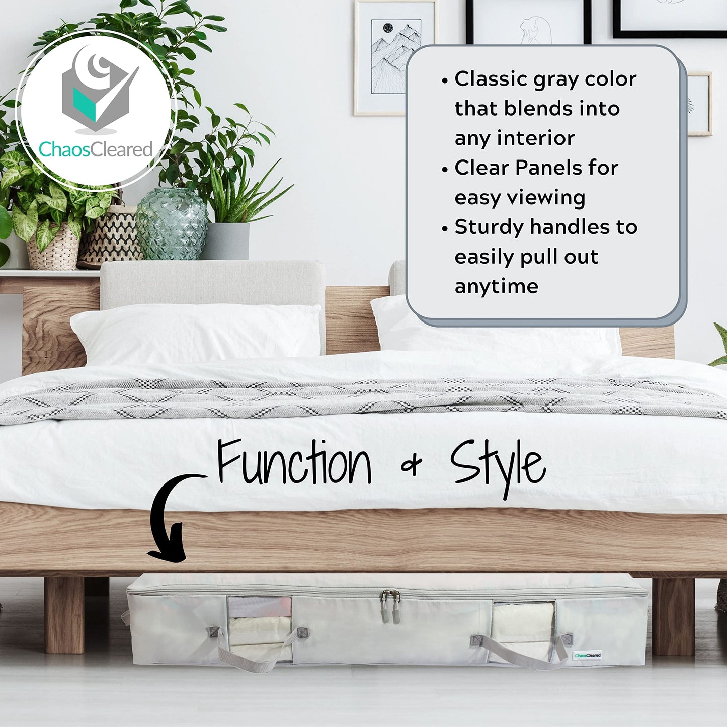 Under Bed Storage Containers for Toys, Clothes, Shoes etc. Underbed Organizer Bag that slides Under the bed without friction or wheels. Low profile 6 height is great for under the couch or other