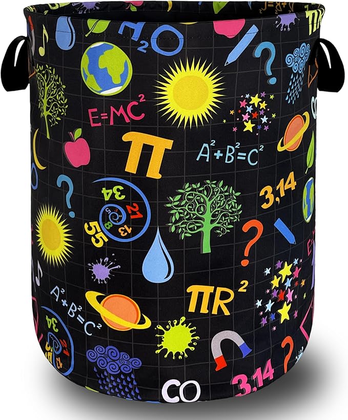 Funny Laundry Basket Oxford Cloth Foldable Geometry Pattern Laundry Hamper