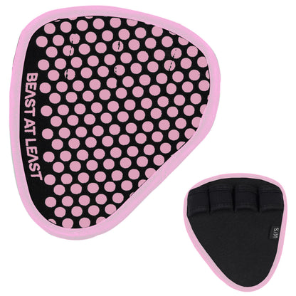 Beast AT Least Grip Pads for Weightlifting & Fitness – Non-Slip, Breathable Palm Protectors for Men & Women – Ideal for Gym Workouts, Cross Training, Pull-Ups & Deadlifts (Pink, L/XL)