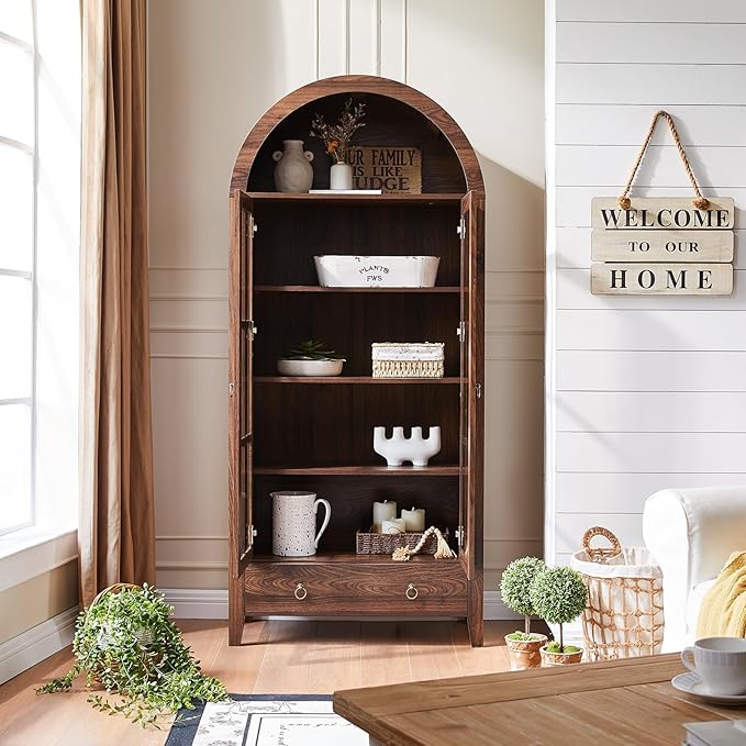 RowyPoey Farmhouse Arched Cabinet