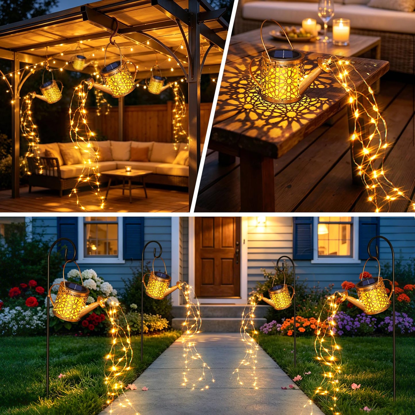 1 Pack Solar Watering Can Lantern, Hanging Light Outdoor Waterproof, Hanging Lantern Decorative, Garden Decoration Gift for Women Mom