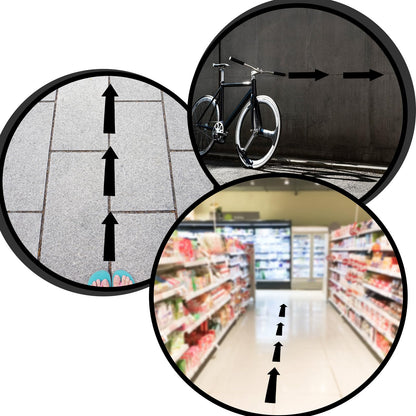 Ymapinc 7.87"x2.36" Black Arrow Stickers for Signs, 12 Pack Waterproof PVC Floor Decals, Self-Adhesive Directional Arrow Outdoor, Small Directional Arrows for Road Instructions & Direction Marking