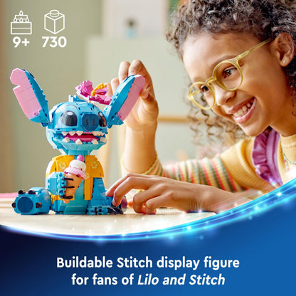 LEGO | Disney Stitch Building Toy for 9 Plus Year Old Kids, Girls & Boys, Creative Play set with Ice-Cream Cone and Character Figure, Fun Birthday Gift for Fans 43249