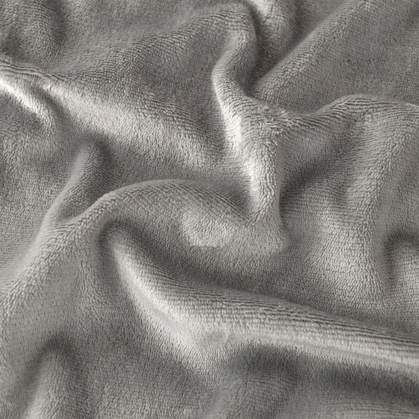 Good Nite Bed Throw Blanket 130x150cm Sherpa Flannel Blankets Fleece Fluffy Throw Lightweight Microfiber Solid for Sofa (Grey, Single)