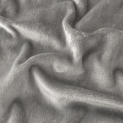 Good Nite Bed Throw Blanket 130x150cm Sherpa Flannel Blankets Fleece Fluffy Throw Lightweight Microfiber Solid for Sofa (Grey, Single)