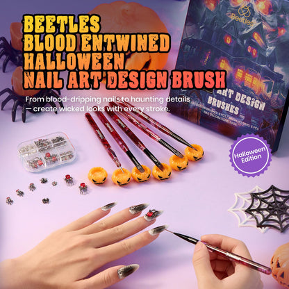 Beetles 31pcs Nail Art Brushes, Dotting Tools, Nail Art Pens, Dust Brush, Striping Liner Fingernail Drawing Pens with Palette Holder All in One for Starter Manicure Design Set
