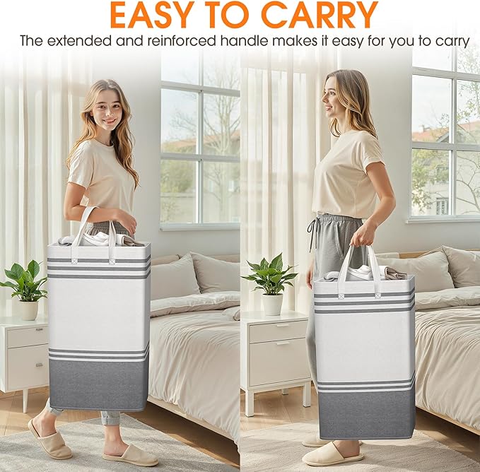 4 Pack Large Laundry Baskets, Laundry Hampers, Freestanding Waterproof