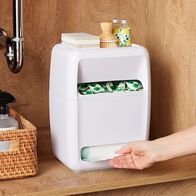 YouCopia SinkSuite Bag & Pod Dispenser, Standing Garbage Bag and Dishwasher Pod
