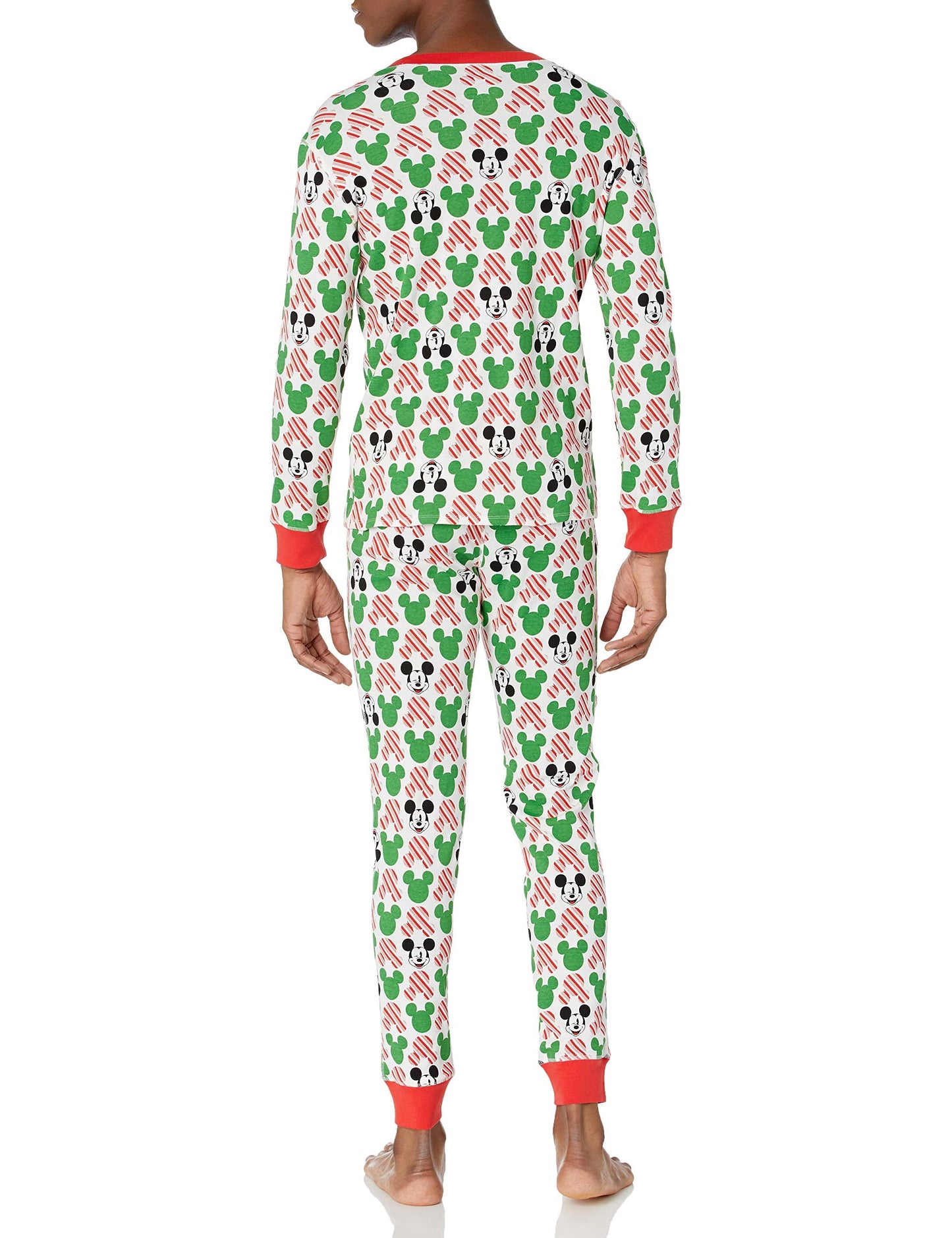 Amazon Essentials Disney | Marvel | Star Wars Men's Snug-Fit Pajama Sleep Sets, Mickey Holiday - Mens Snug-fit, Small