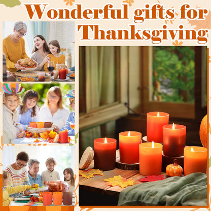 Yuntau 6 Pack Thanksgiving Scented Jar Candles for Home Kitchen 4 oz Scented Natural Soy Wax, Thanksgiving Candle Gifts Set for Women Men Fragrance of Autumn Pumpkin Wreath Apple