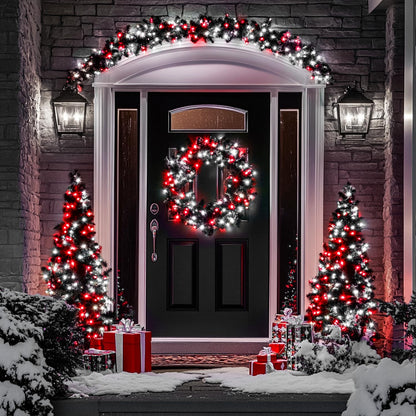 JMEXSUSS 66ft 200 LED Red and White Christmas Lights, Outdoor String Plug-in, Expandable for Tree Outside Party Home Decorations