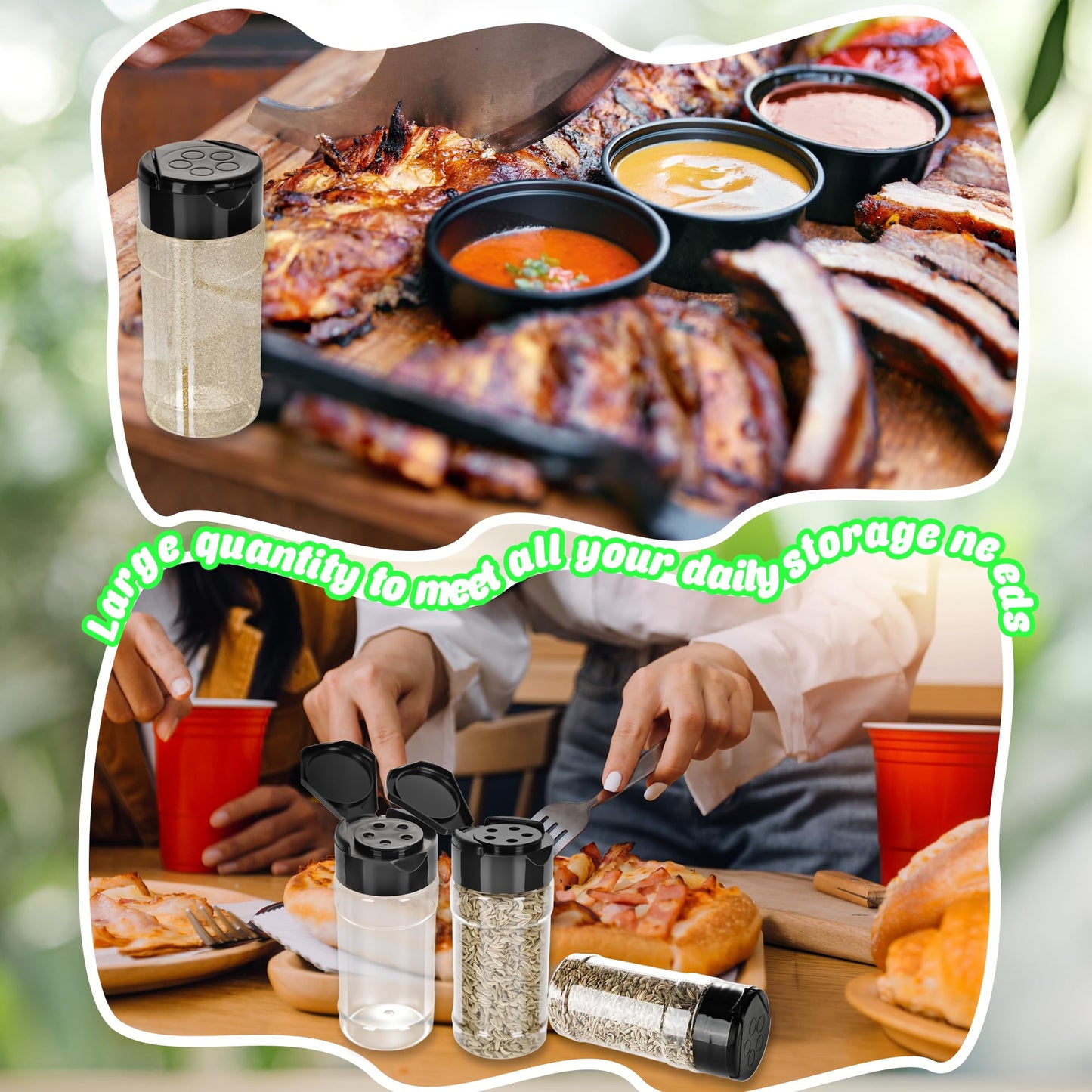 20 Pcs 3.4 oz Plastic Spice Jars with Shaker Lids Empty Spice Bottles Clear Seasoning Containers for Kitchen Home Storing Salt Seasoning