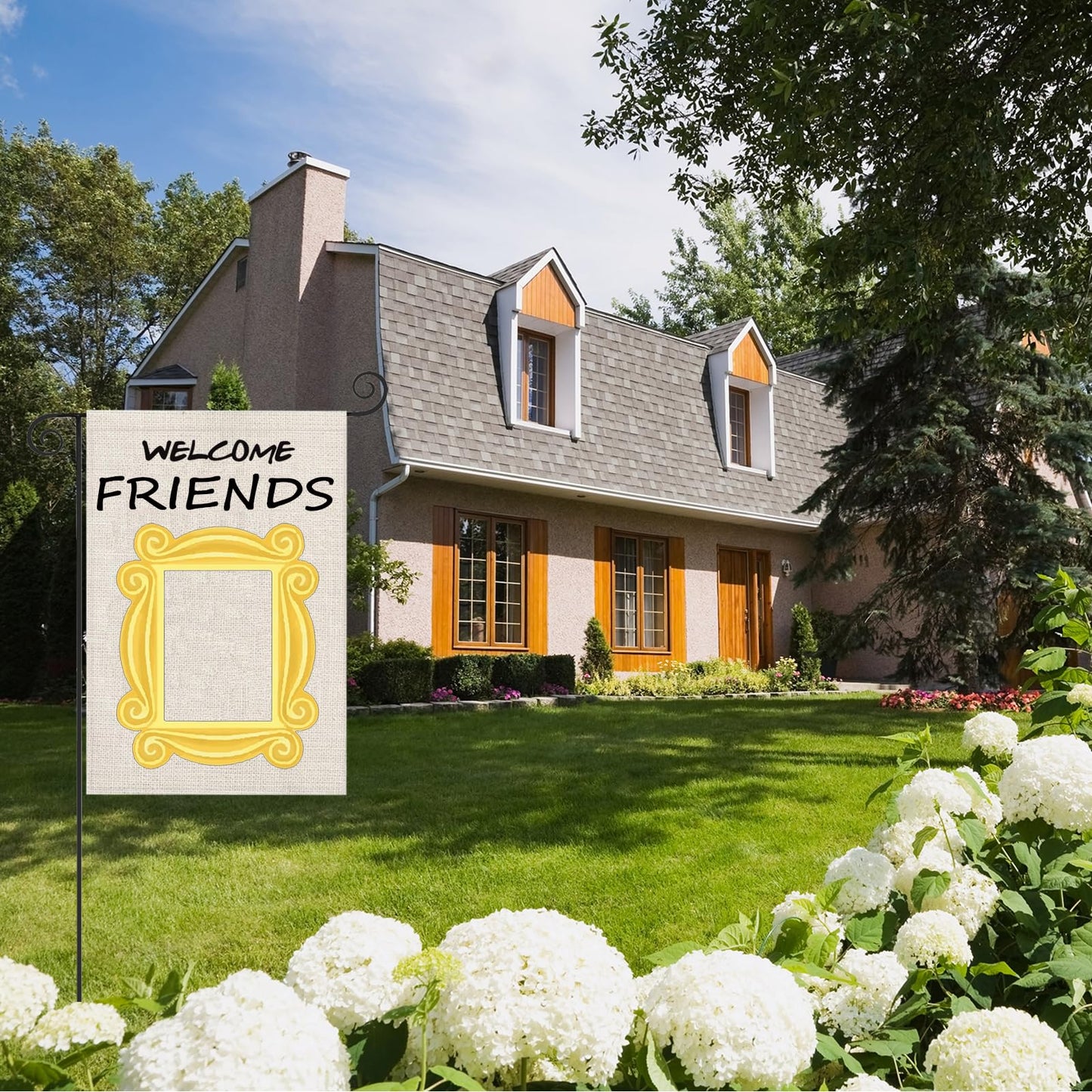 ZJXHPO Welcome Friend Garden Flag Inspire Gift Novelty Garden Flag Outdoor Gift (Welcome Friends)
