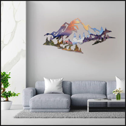 METALPLEX Yosemite Basin Mountain Range View Metal Wall Art – Aluminum Wall Decor with Matte Finish – Fade, Water and Scratch Resistant, Nature Landscape Artwork for Indoor Use – Large 47"x22"