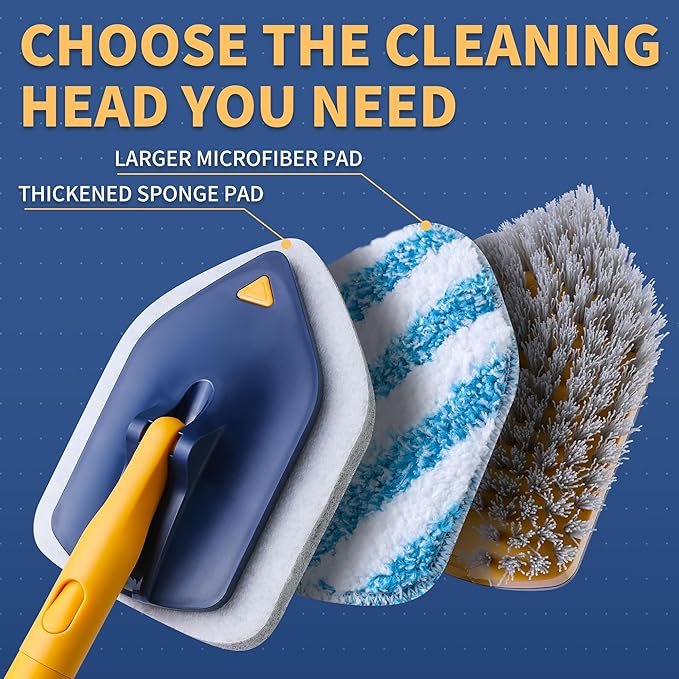 BOOMJOY Tub Scrubber with Long Handle, No Scratch Shower Cleaning Brush
