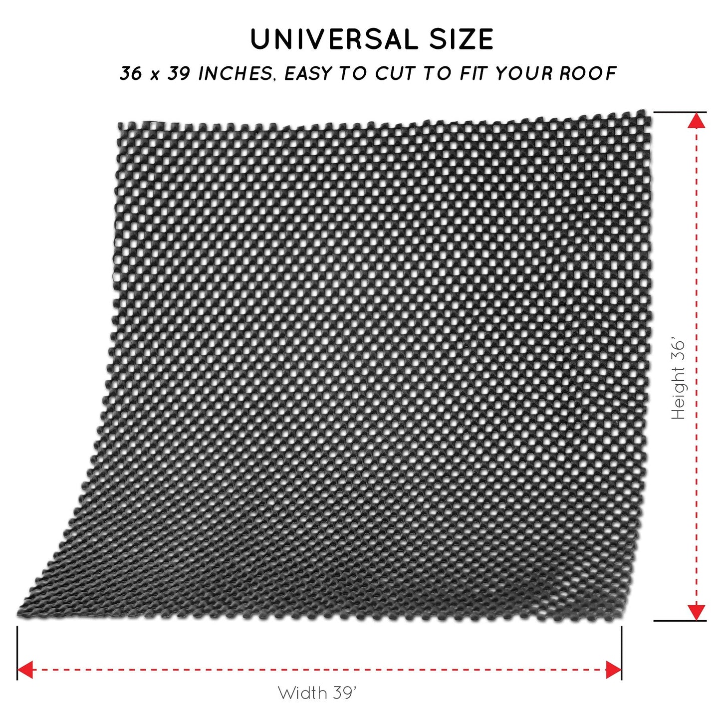 ROOF CARGO BAG PROTECTIVE MAT for Car Roof Storage Bags with EXTRA PADDING and GRIP Place the car roof mat under any rooftop cargo bag TOP UNIVERSAL ROOF RACK PAD for PROTECTION from Car Roof Racks