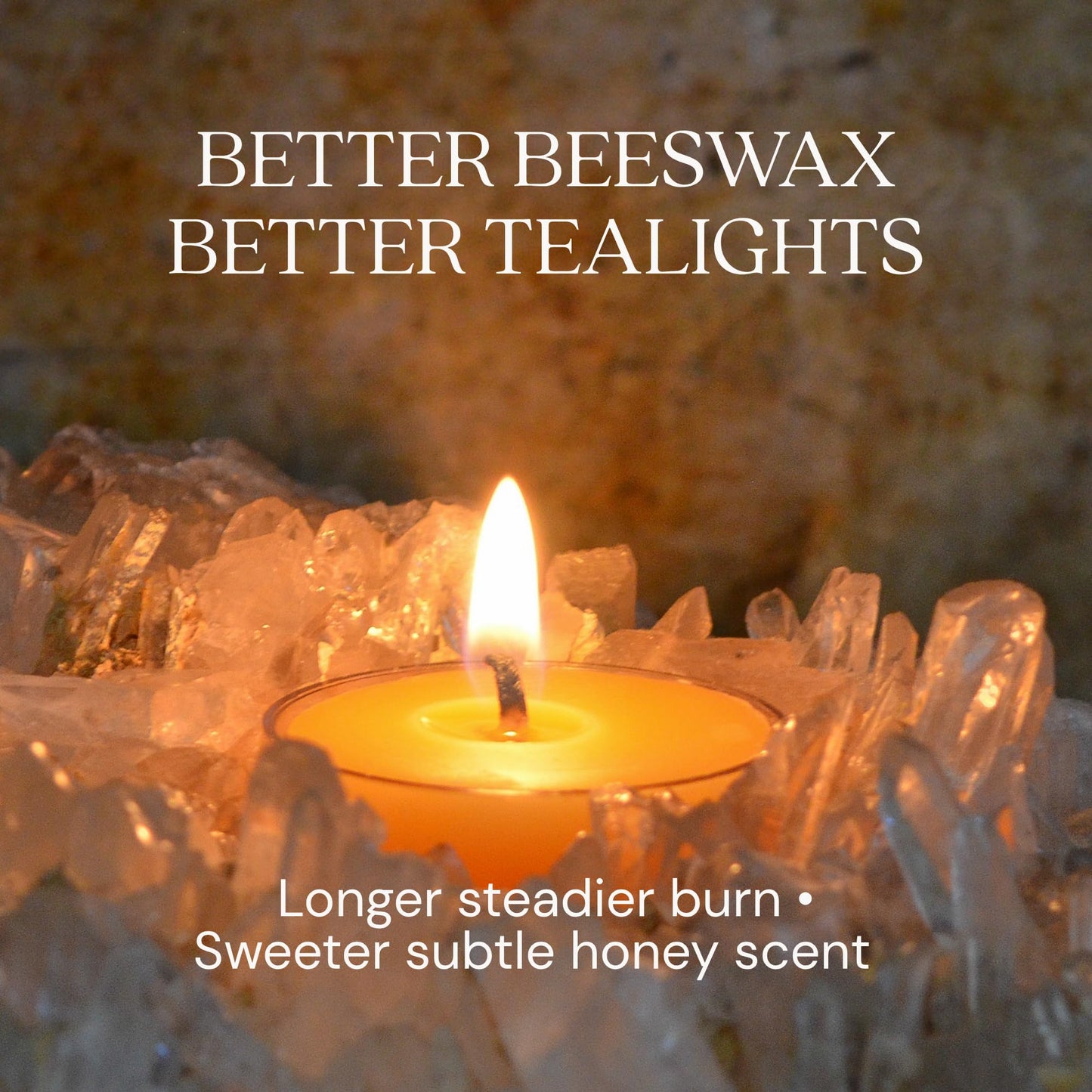 Bluecorn Beeswax Tea Light Candles, 100% Pure Natural Bees Wax, Ivory White Tea Lights, Fragrance Free, Paraffin & Soy Free Candle Wax, Clean Burning, Long Lasting (4-5 Hrs), American Made, 48 Pack