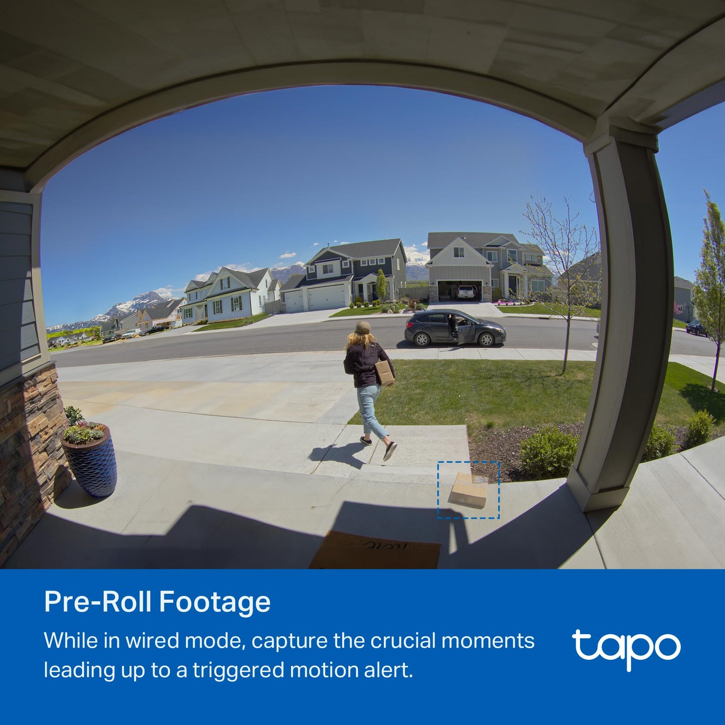 TP-Link Tapo Smart Video Doorbell Camera with Chime, Battery or Wired, 2K QHD Color Night Vison, No Monthly Fee, 180° Ultra-Wide Head-to-Toe View, Ring Call, Free AI Detection, Local Storage (D225)