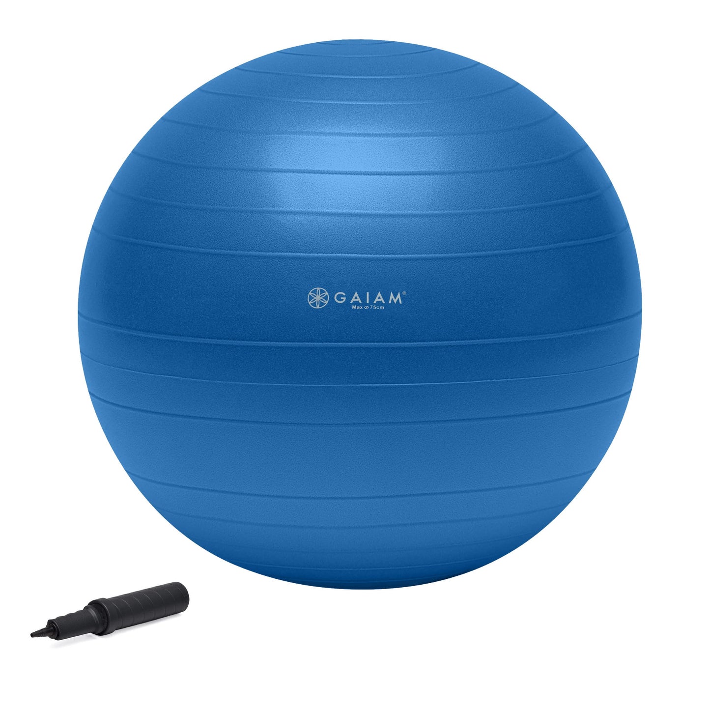 Gaiam Total Body Exercise Balance Stability Yoga Ball, Anti-Burst with Air Pump for Home, Office Chair, and Fitness - Various Sizes