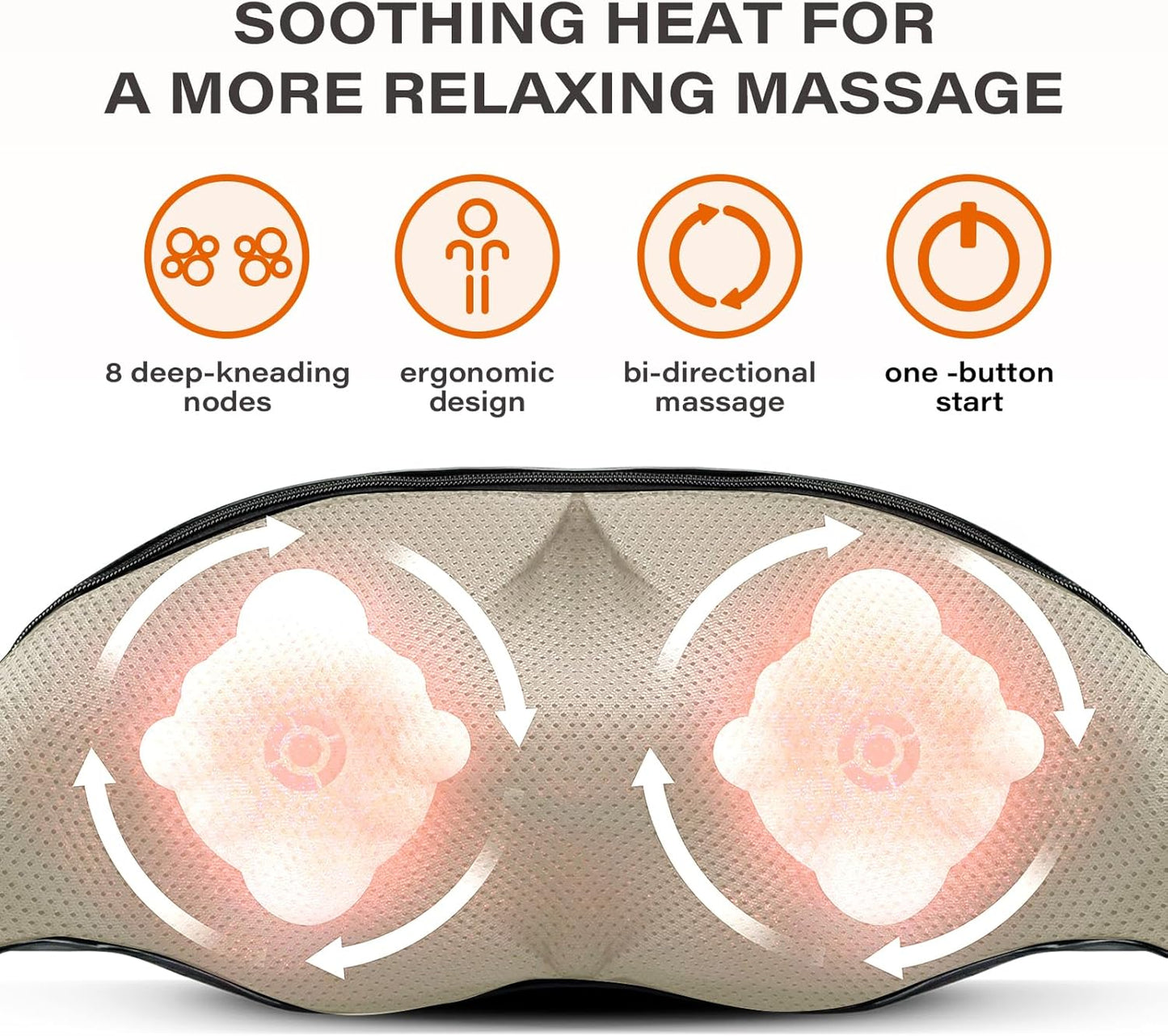 Neck Back Massager, Shiatsu Neck and Shoulder Massager with Heat, 3D Deep Tissue Kneading Massager Electric Massager for Shoulder, Back, Leg Muscle Pain Relief, Home & Office Use (Black)