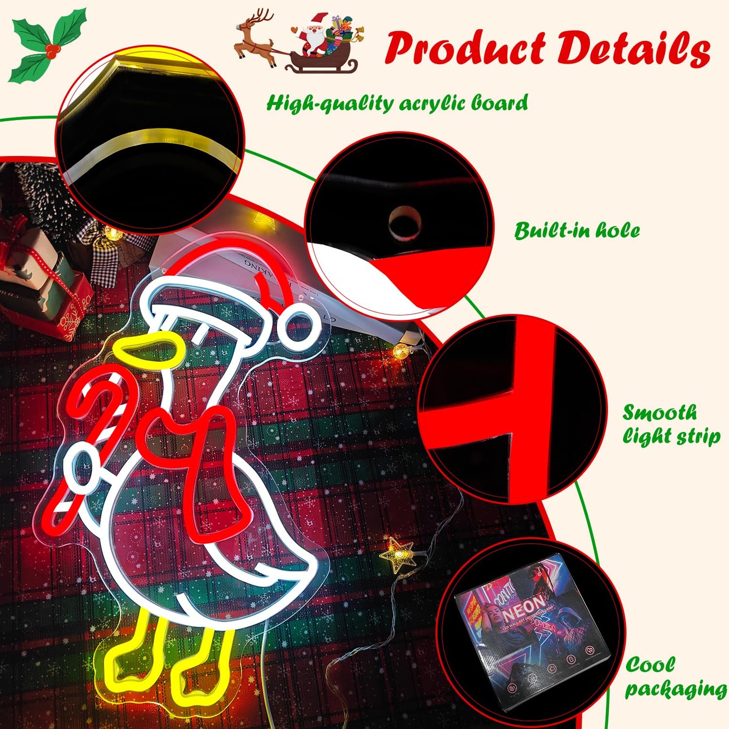 Jeanchrl Christmas Goose Neon Sign Silly Goose Neon Light Sign for Bedroom Kids Room Porch USB Powered Merry Christmas LED Sign Winter Holiday Neon Wall Decor Goose Gifts for Family Friends