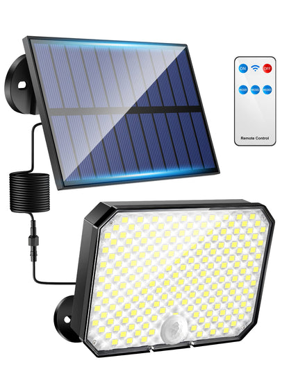 One Fire Solar Lights Outdoor Garden Light,[190LED+3 Modes+Remote] Solar Security Lights Outdoor Motion Sensor, 2200mAh IP65 Solar Wall Light for Front Door, Yard, Garage, Garden