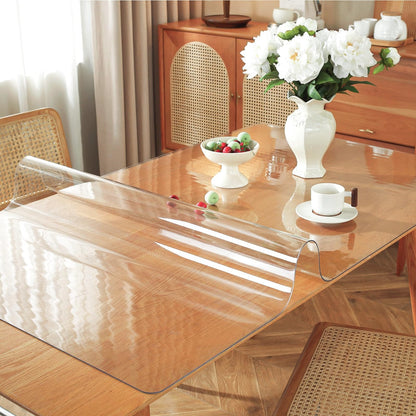 Clear Table Protector 36 x 60 Inch, 1.5mm Thick Plastic Table Cover, Waterproof PVC Clear Table Cover Protector, Desk Mat Writing Desk Pad for Desktop, Coffee & Dining Room Tabletop