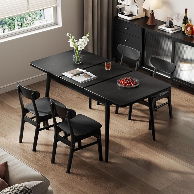 Muwuele Solid Wood Extendable Dining Table