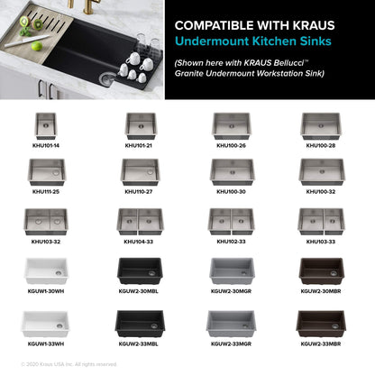 Kraus Self-Draining Silicone Dish Drying Mat or Trivet for Kitchen Counter in Black, KDM-10BL
